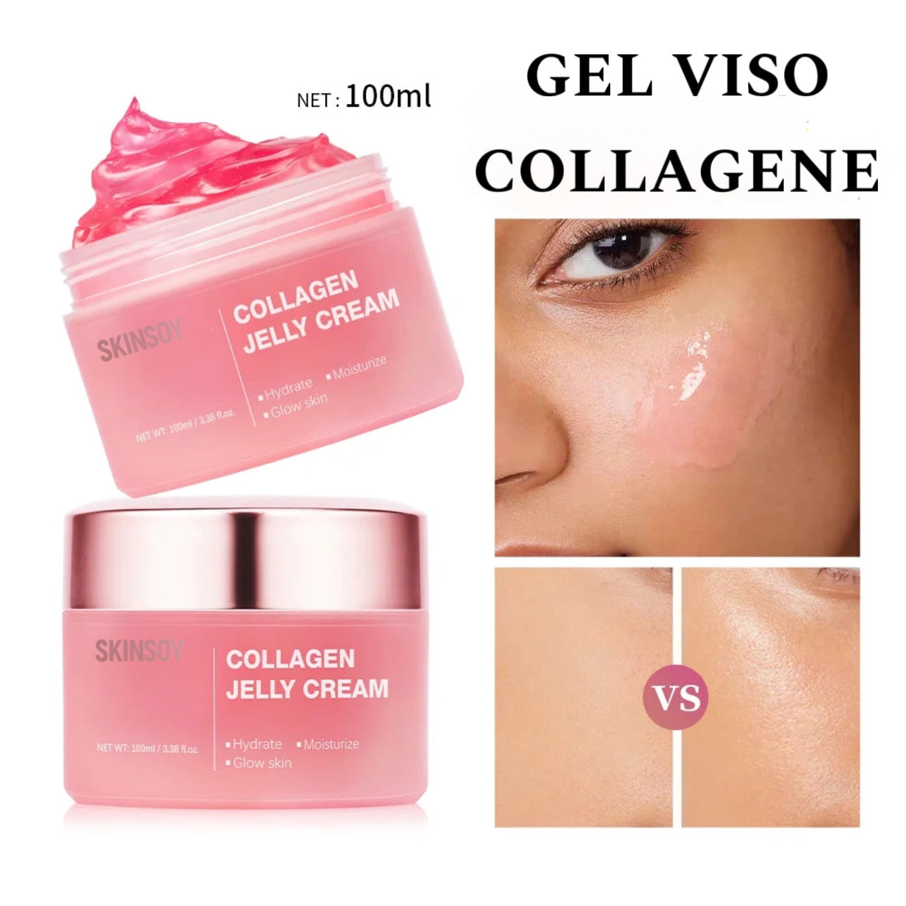 Gel viso al collagene per una pelle rigenerata
